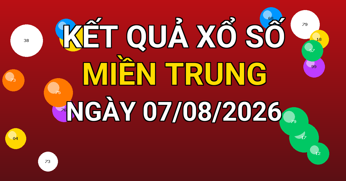 Kết quả xổ số Miền Trung ngày 07/08/2026