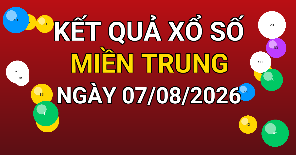 Kết quả xổ số Miền Trung ngày 07/08/2026