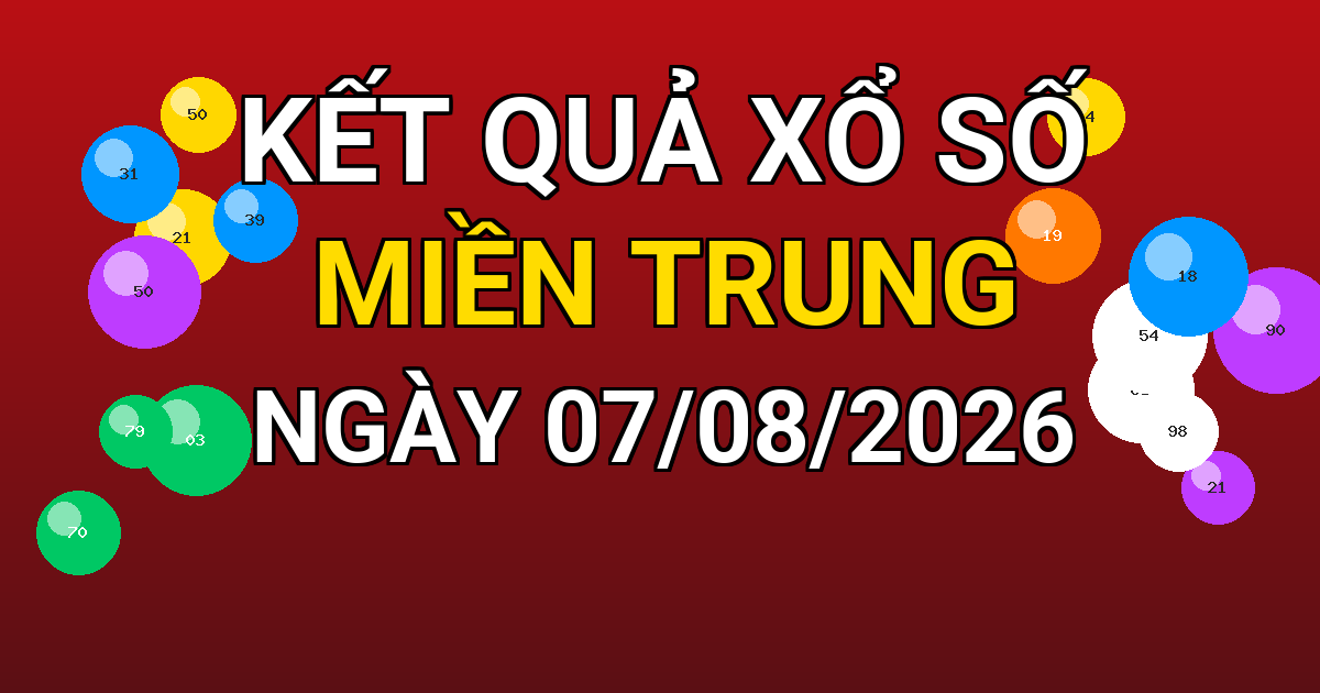 Kết quả xổ số Miền Trung ngày 07/08/2026