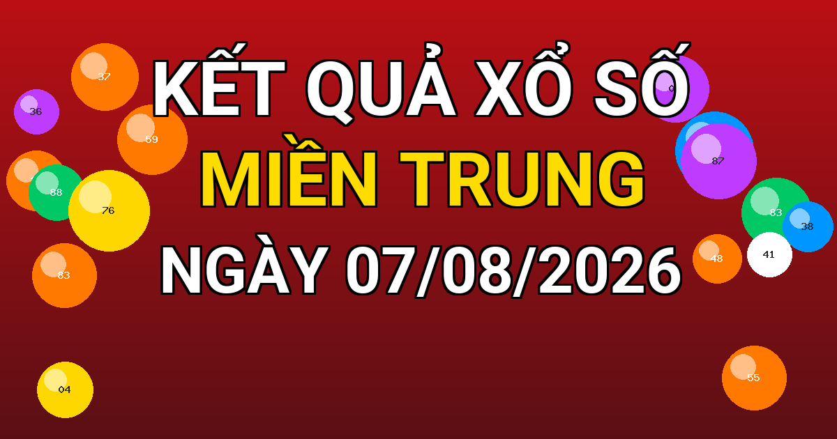 Kết quả xổ số Miền Trung ngày 07/08/2026