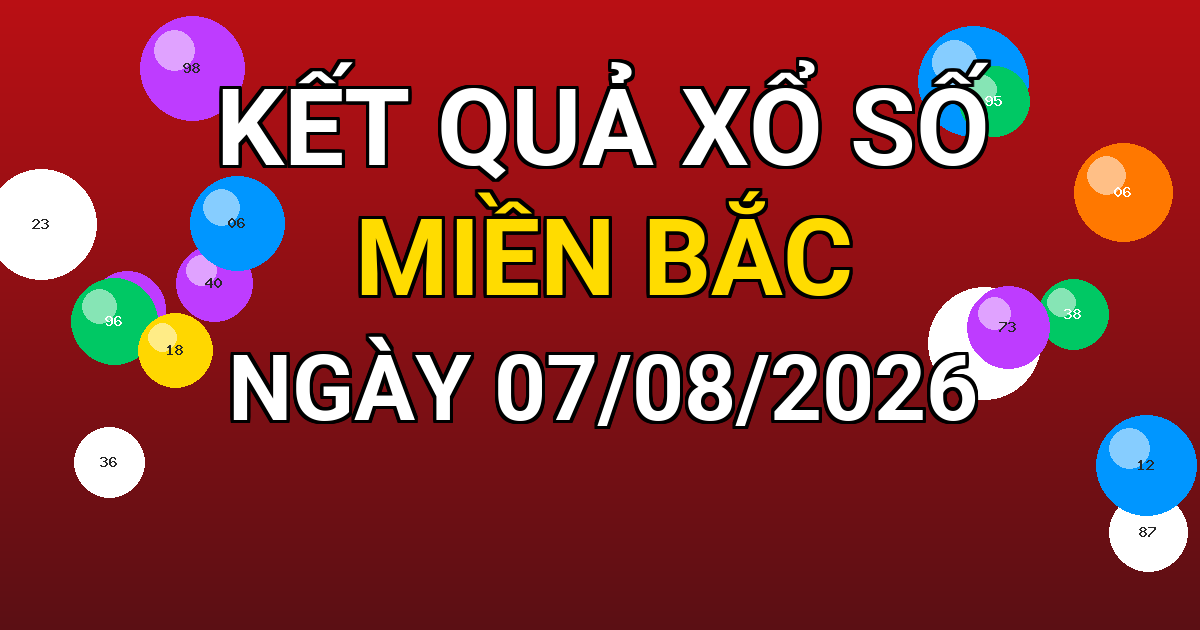 Kết quả xổ số Miền Bắc ngày 07/08/2026