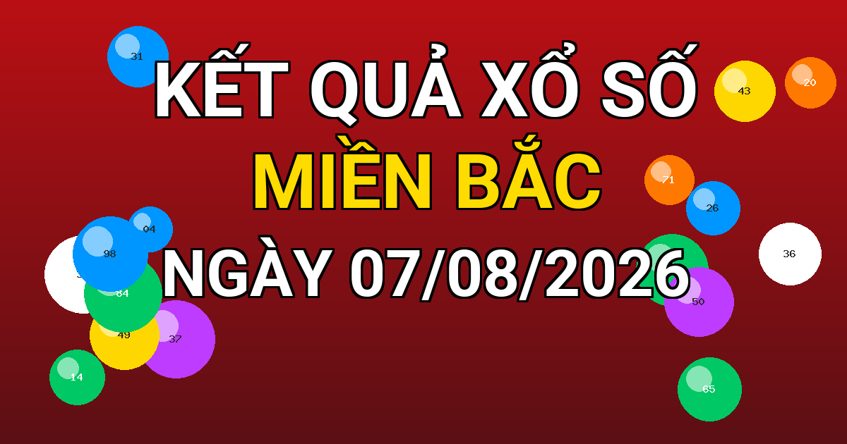 Kết quả xổ số Miền Bắc ngày 07/08/2026