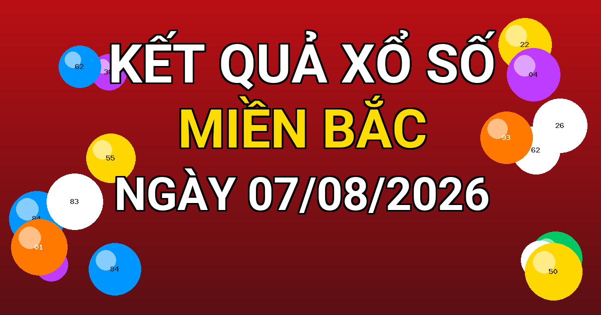 Kết quả xổ số Miền Bắc ngày 07/08/2026