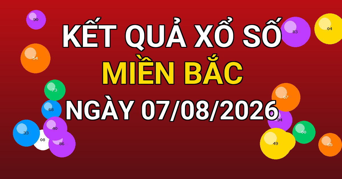 Kết quả xổ số Miền Bắc ngày 07/08/2026