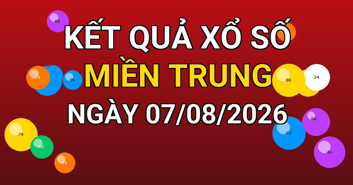 Kết quả xổ số Miền Trung ngày 07/08/2026