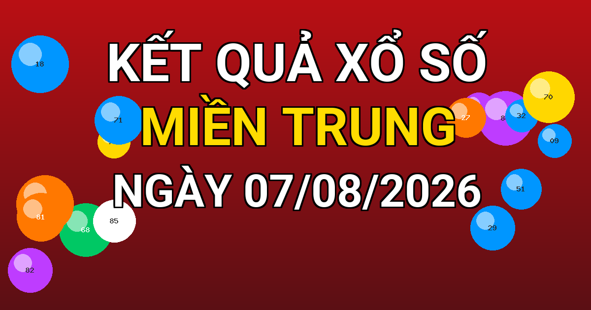 Kết quả xổ số Miền Trung ngày 07/08/2026