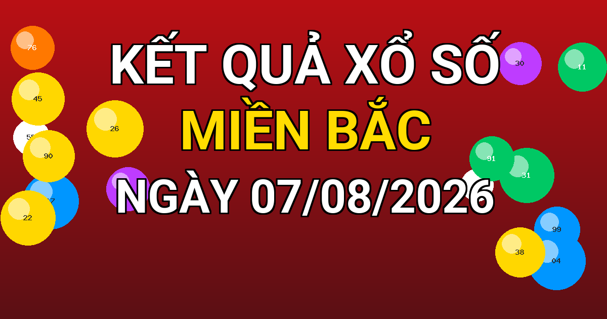 Kết quả xổ số Miền Bắc ngày 07/08/2026