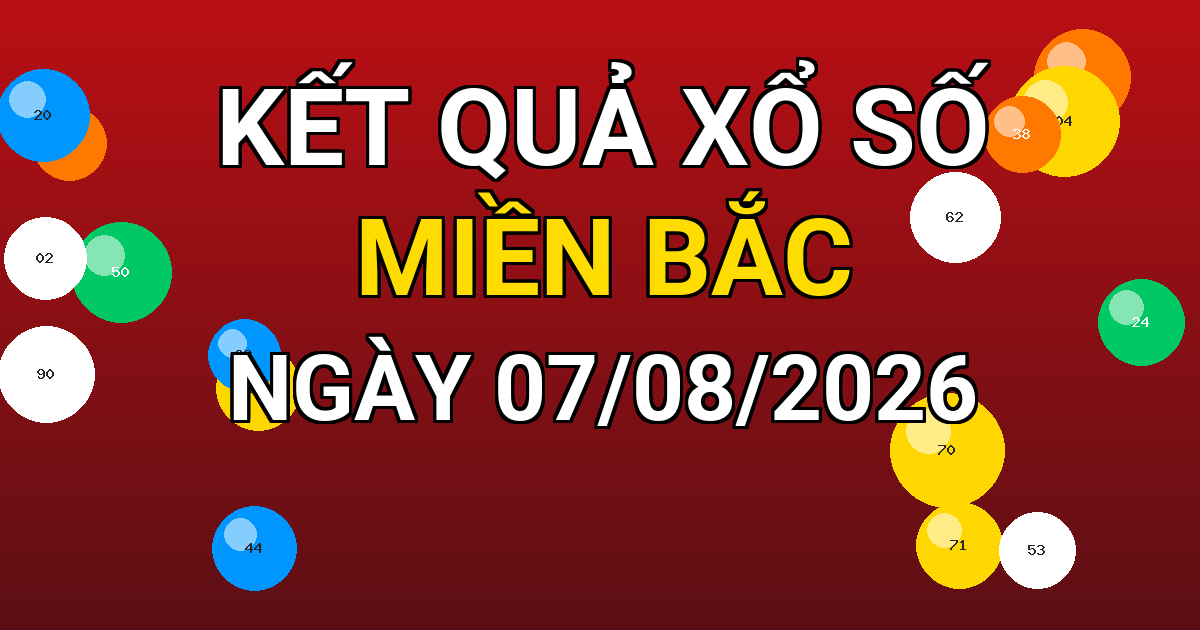 Kết quả xổ số Miền Bắc ngày 07/08/2026
