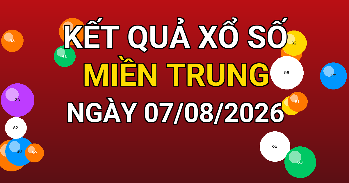 Kết quả xổ số Miền Trung ngày 07/08/2026