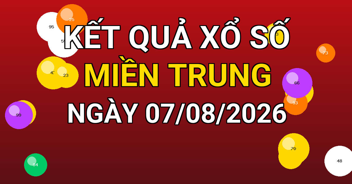 Kết quả xổ số Miền Trung ngày 07/08/2026