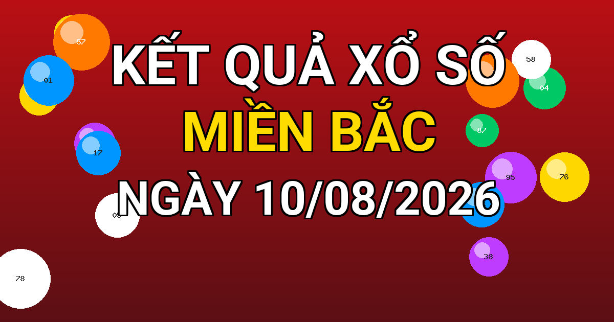 Kết quả xổ số Miền Bắc ngày 10/08/2026