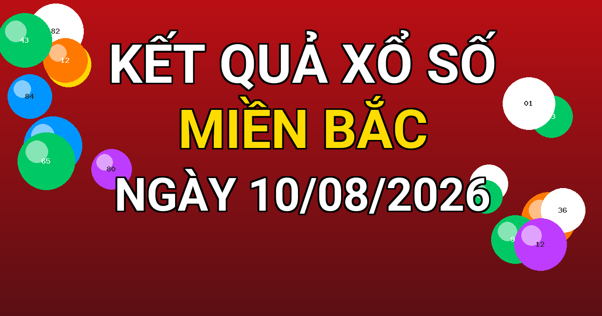 Kết quả xổ số Miền Bắc ngày 10/08/2026
