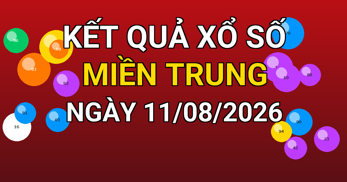Kết quả xổ số Miền Trung ngày 11/08/2026