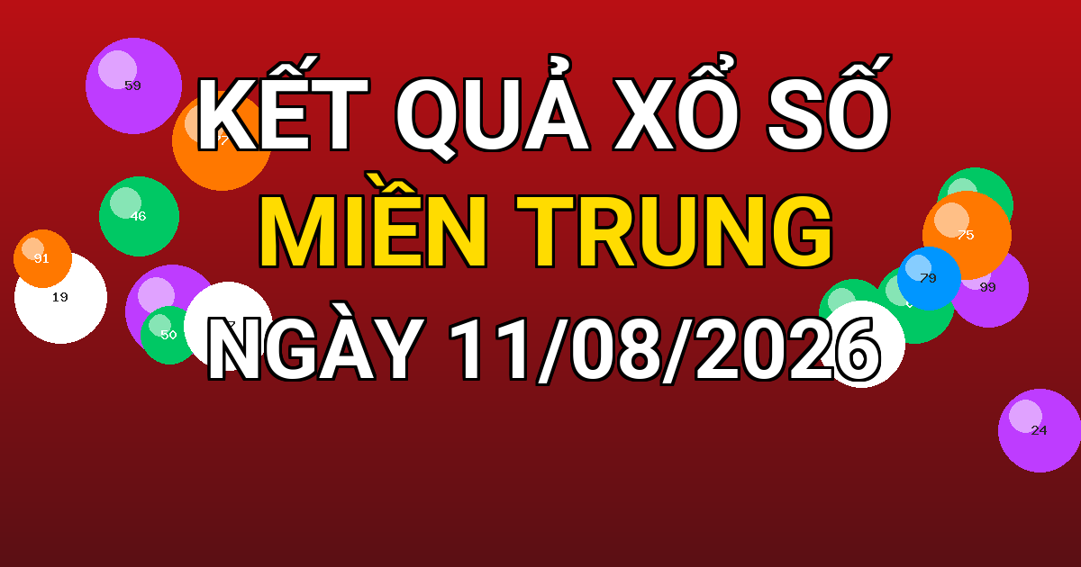 Kết quả xổ số Miền Trung ngày 11/08/2026