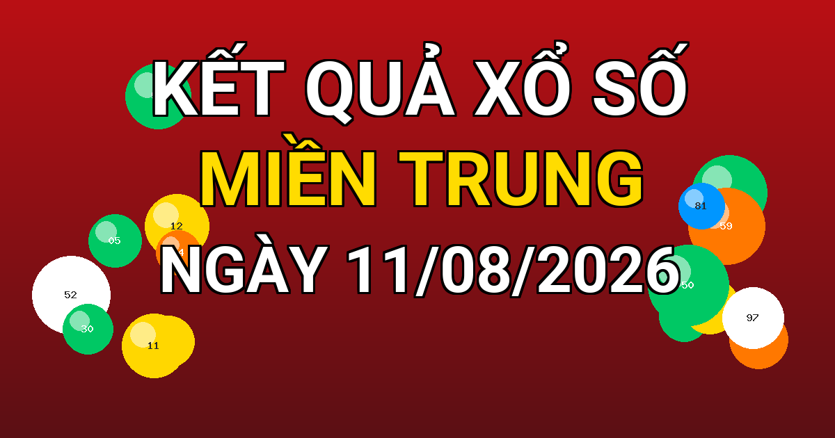 Kết quả xổ số Miền Trung ngày 11/08/2026