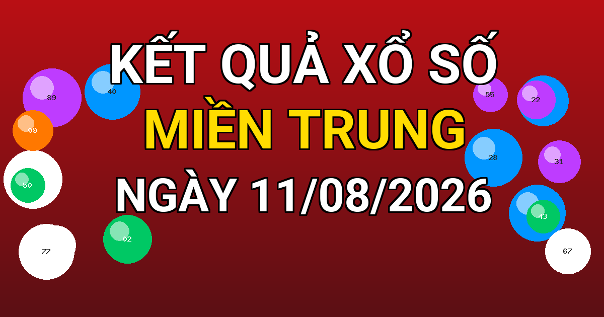 Kết quả xổ số Miền Trung ngày 11/08/2026
