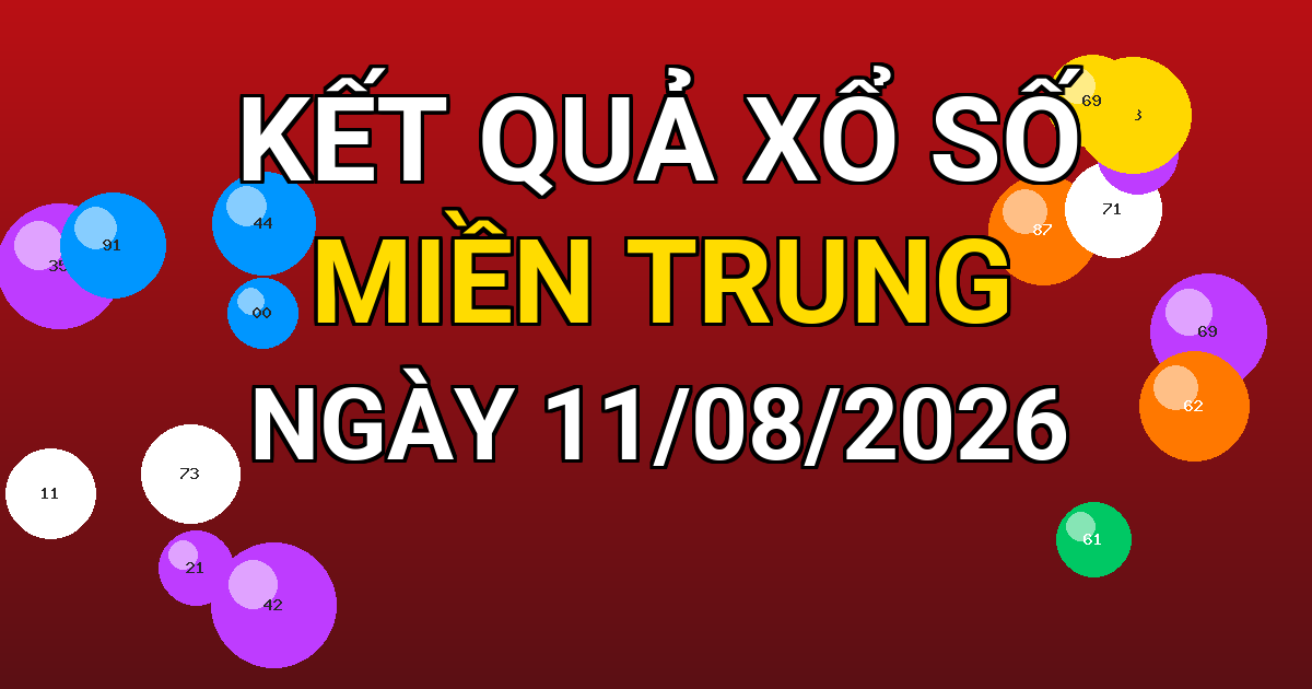Kết quả xổ số Miền Trung ngày 11/08/2026