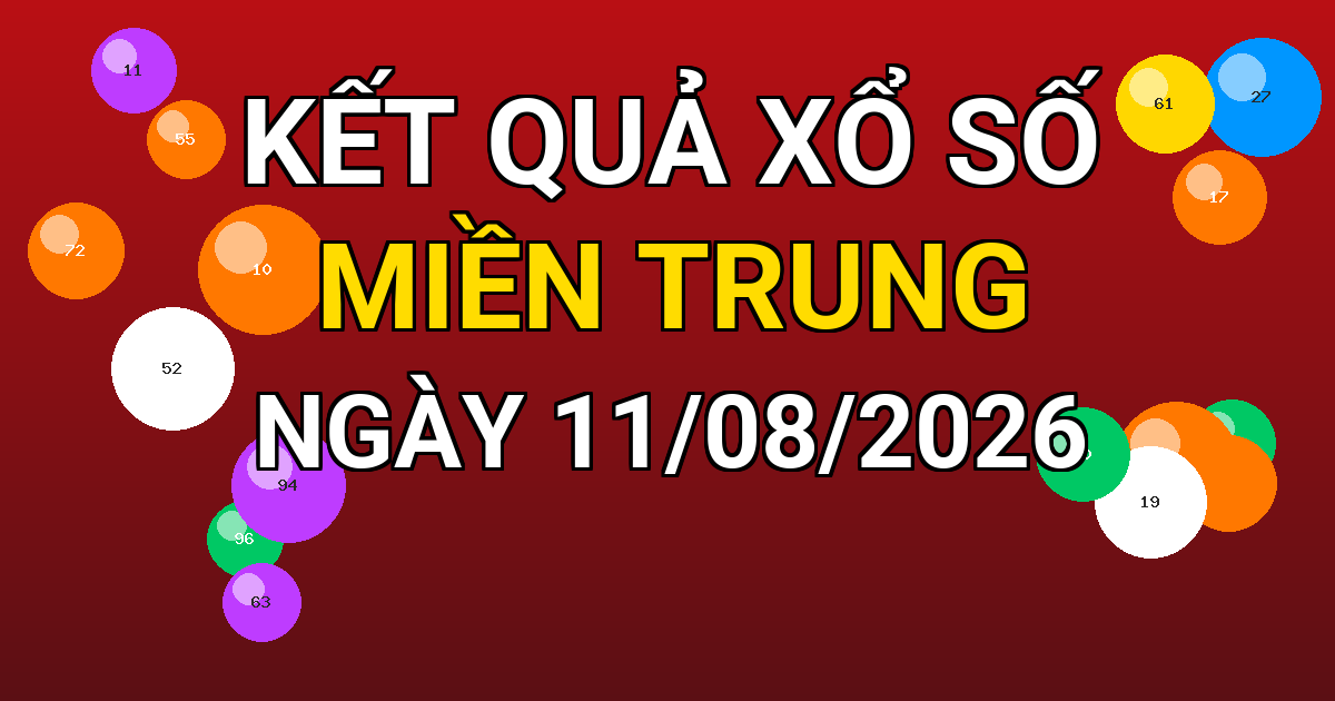 Kết quả xổ số Miền Trung ngày 11/08/2026