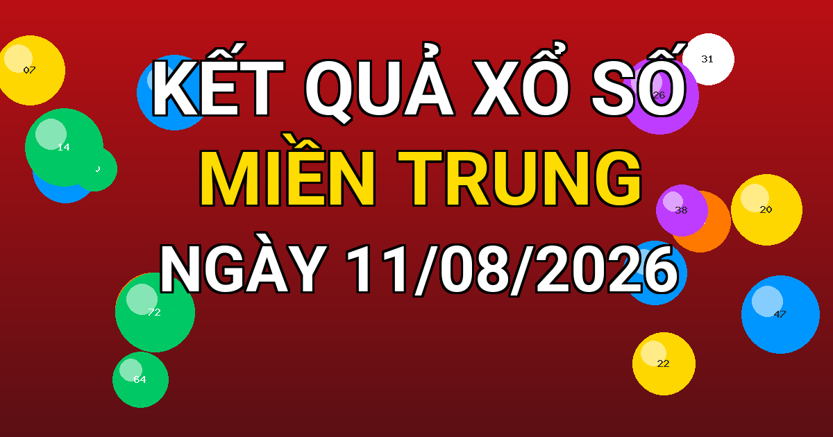 Kết quả xổ số Miền Trung ngày 11/08/2026