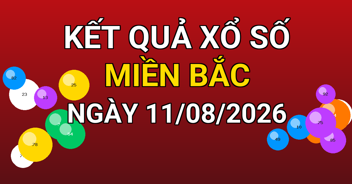 Kết quả xổ số Miền Bắc ngày 11/08/2026
