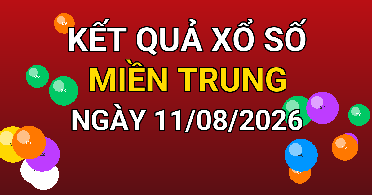 Kết quả xổ số Miền Trung ngày 11/08/2026