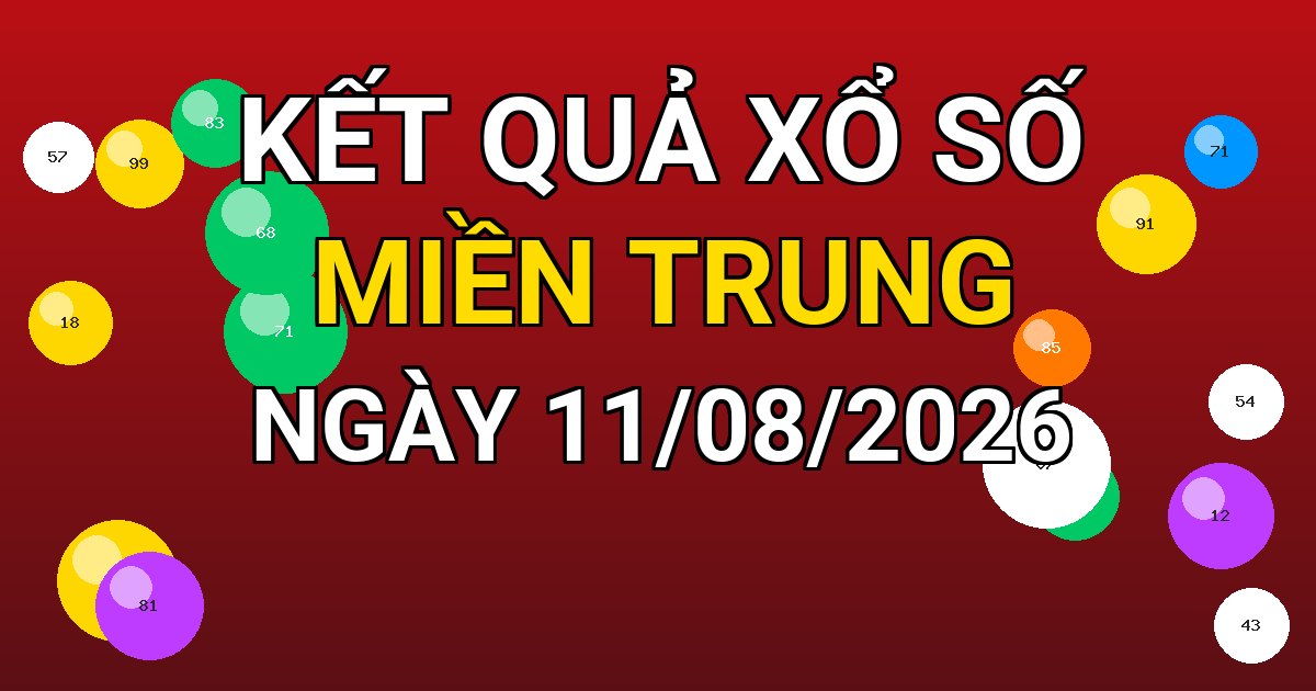 Kết quả xổ số Miền Trung ngày 11/08/2026