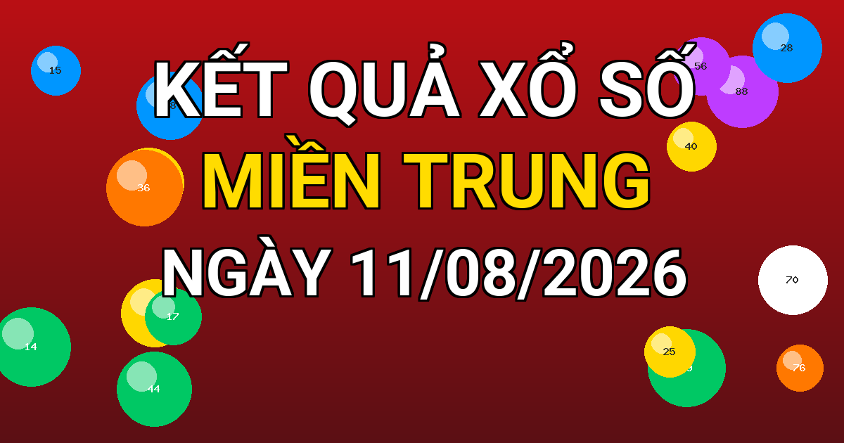 Kết quả xổ số Miền Trung ngày 11/08/2026
