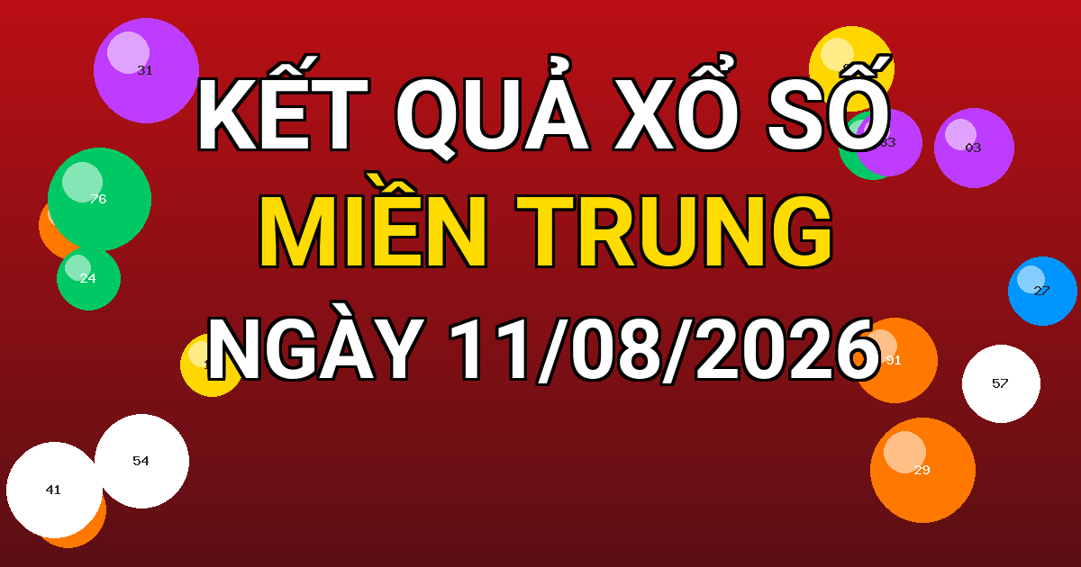 Kết quả xổ số Miền Trung ngày 11/08/2026