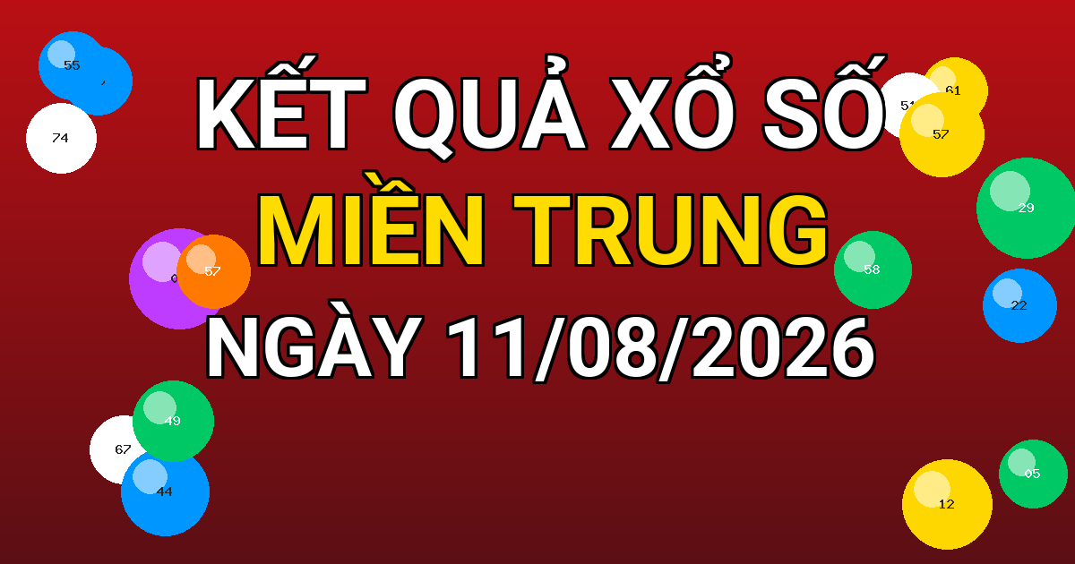 Kết quả xổ số Miền Trung ngày 11/08/2026