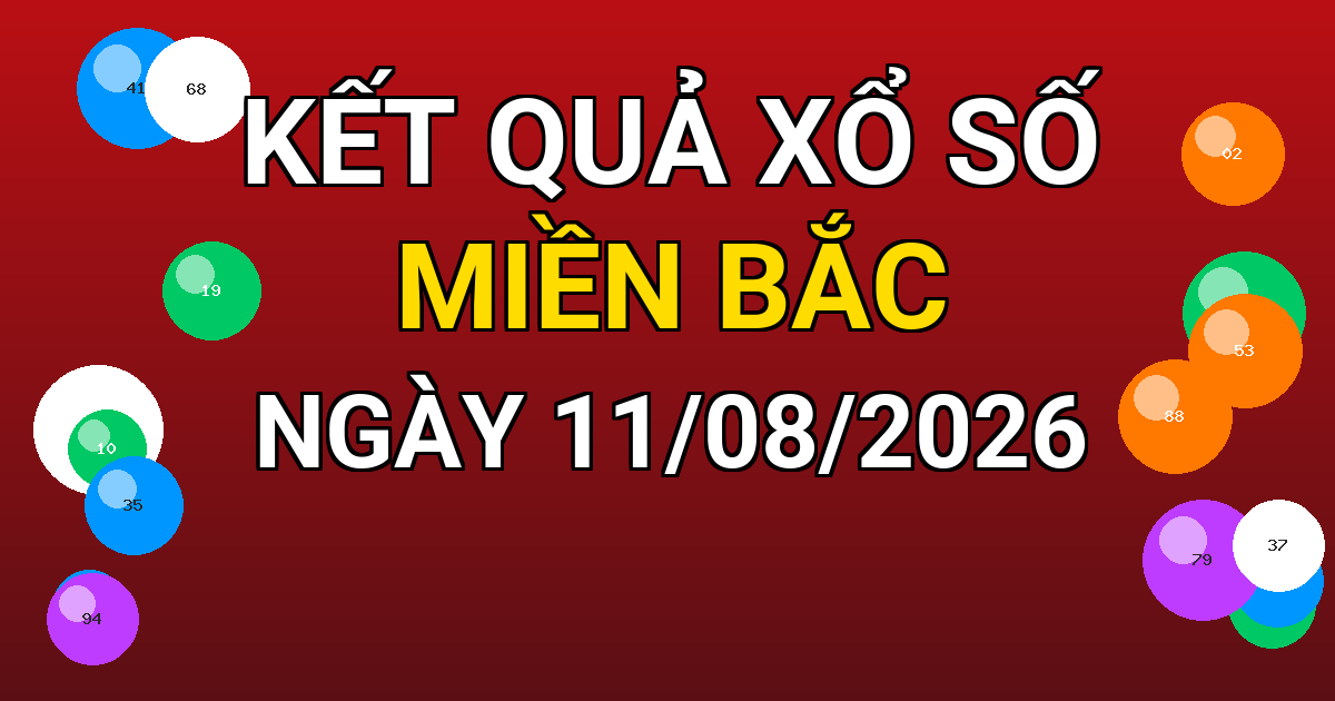 Kết quả xổ số Miền Bắc ngày 11/08/2026
