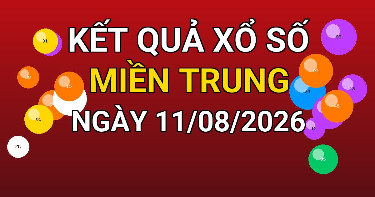 Kết quả xổ số Miền Trung ngày 11/08/2026