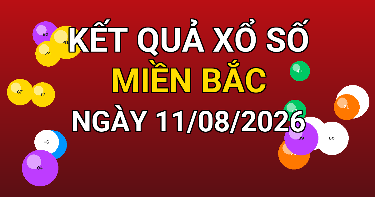 Kết quả xổ số Miền Bắc ngày 11/08/2026