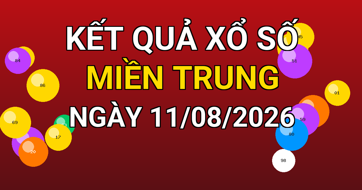 Kết quả xổ số Miền Trung ngày 11/08/2026