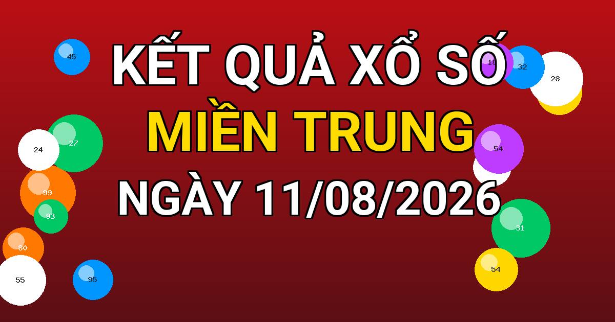 Kết quả xổ số Miền Trung ngày 11/08/2026