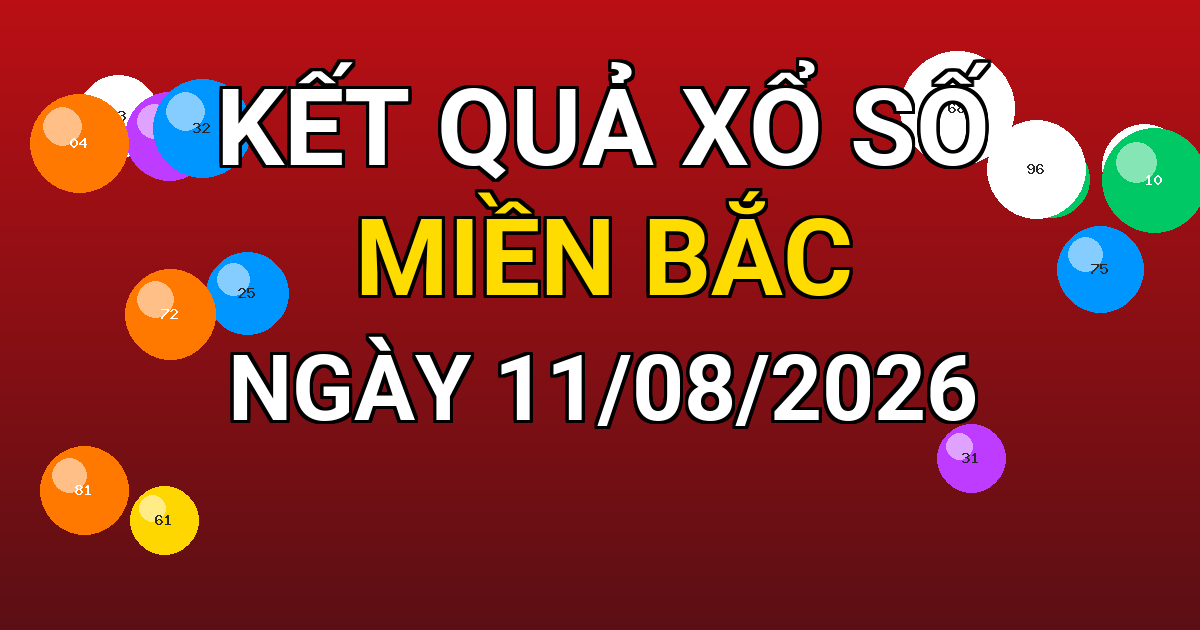 Kết quả xổ số Miền Bắc ngày 11/08/2026