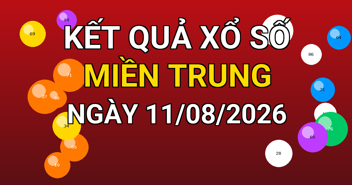 Kết quả xổ số Miền Trung ngày 11/08/2026