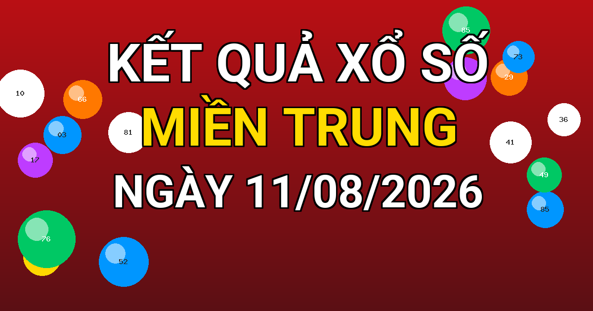 Kết quả xổ số Miền Trung ngày 11/08/2026