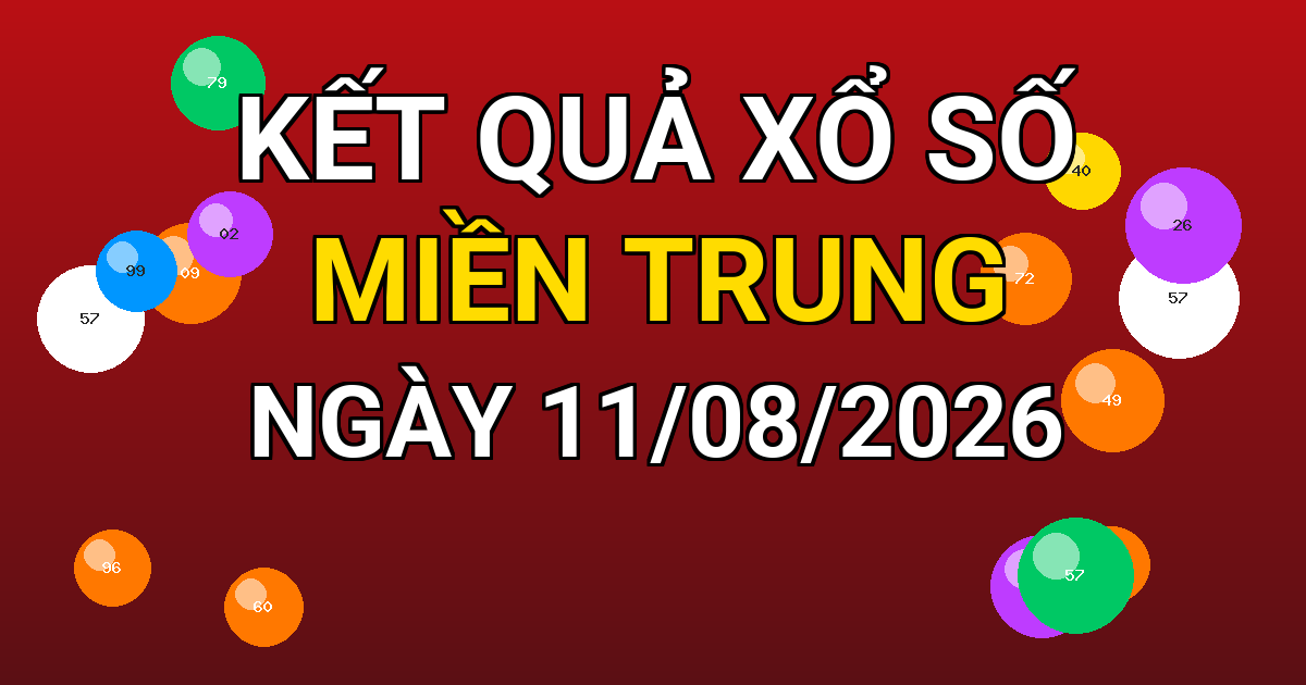 Kết quả xổ số Miền Trung ngày 11/08/2026