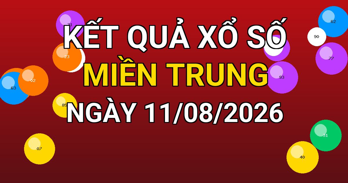 Kết quả xổ số Miền Trung ngày 11/08/2026