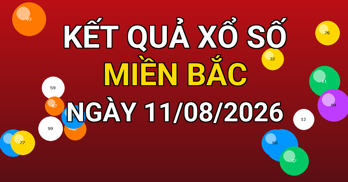 Kết quả xổ số Miền Bắc ngày 11/08/2026