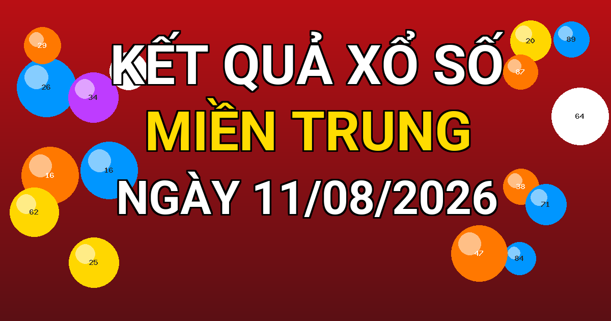 Kết quả xổ số Miền Trung ngày 11/08/2026