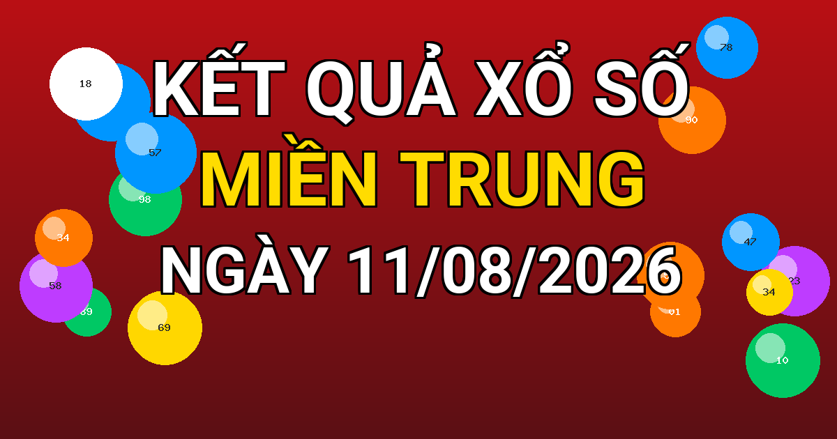 Kết quả xổ số Miền Trung ngày 11/08/2026