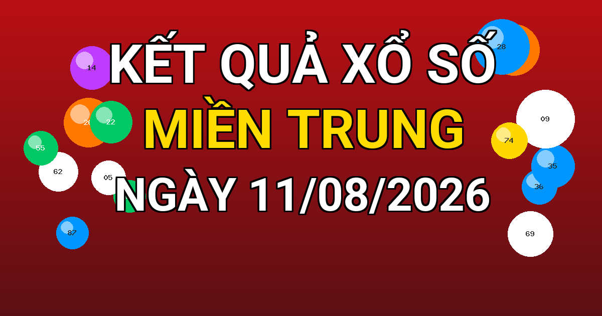 Kết quả xổ số Miền Trung ngày 11/08/2026