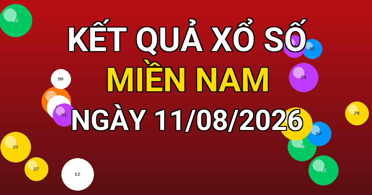 Kết quả xổ số Miền Nam ngày 11/08/2026