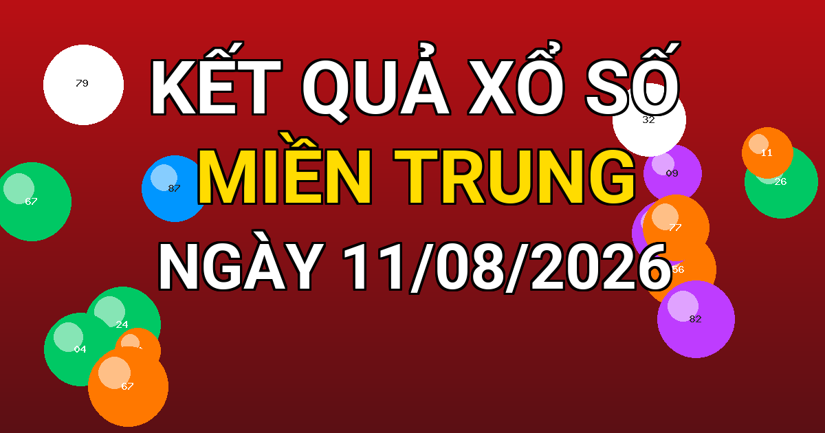 Kết quả xổ số Miền Trung ngày 11/08/2026
