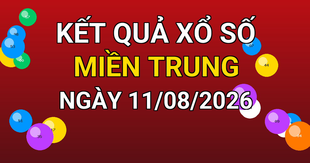 Kết quả xổ số Miền Trung ngày 11/08/2026