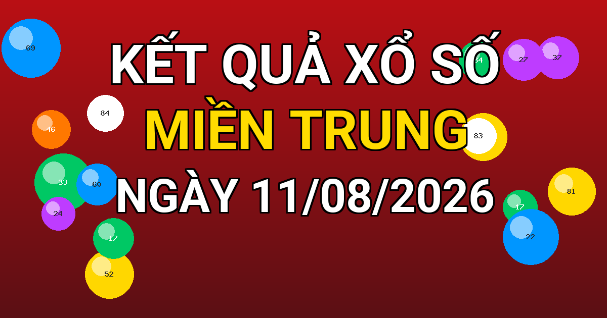 Kết quả xổ số Miền Trung ngày 11/08/2026