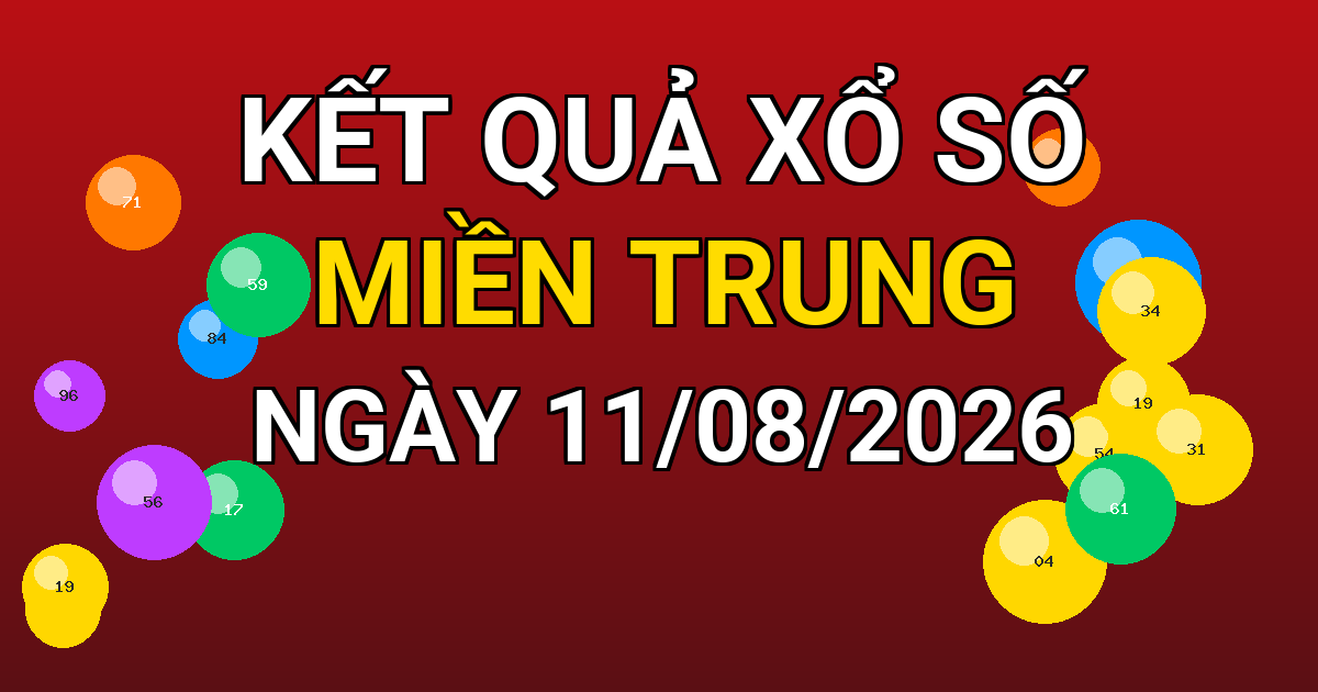 Kết quả xổ số Miền Trung ngày 11/08/2026