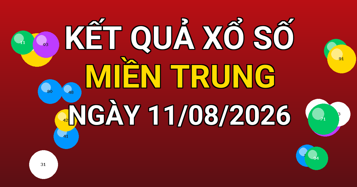 Kết quả xổ số Miền Trung ngày 11/08/2026