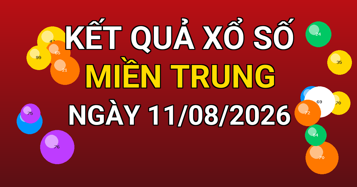 Kết quả xổ số Miền Trung ngày 11/08/2026